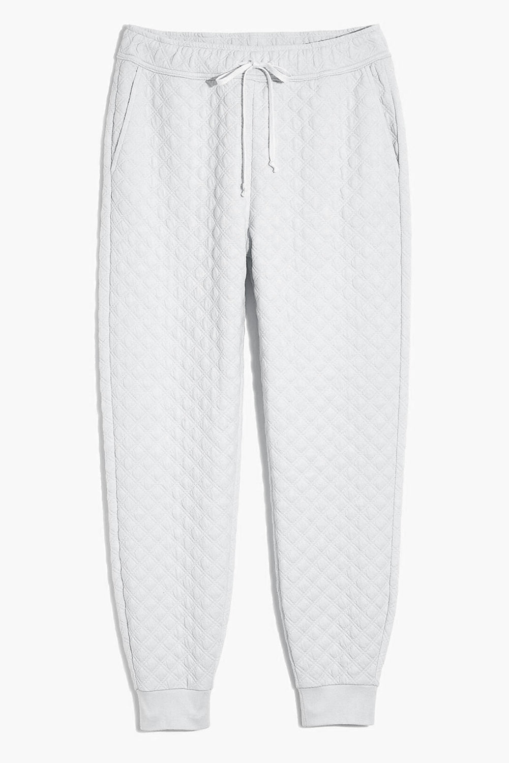 Blue Zone Planet | White Quilted Hoodie and Sweatpants Two Piece Set Blue Zone Planet