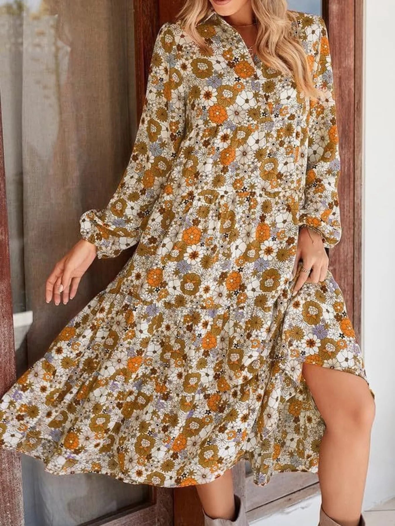 midi dress with balloon sleeves Beaded Lace Balloon Sleeve Black Midi Dress