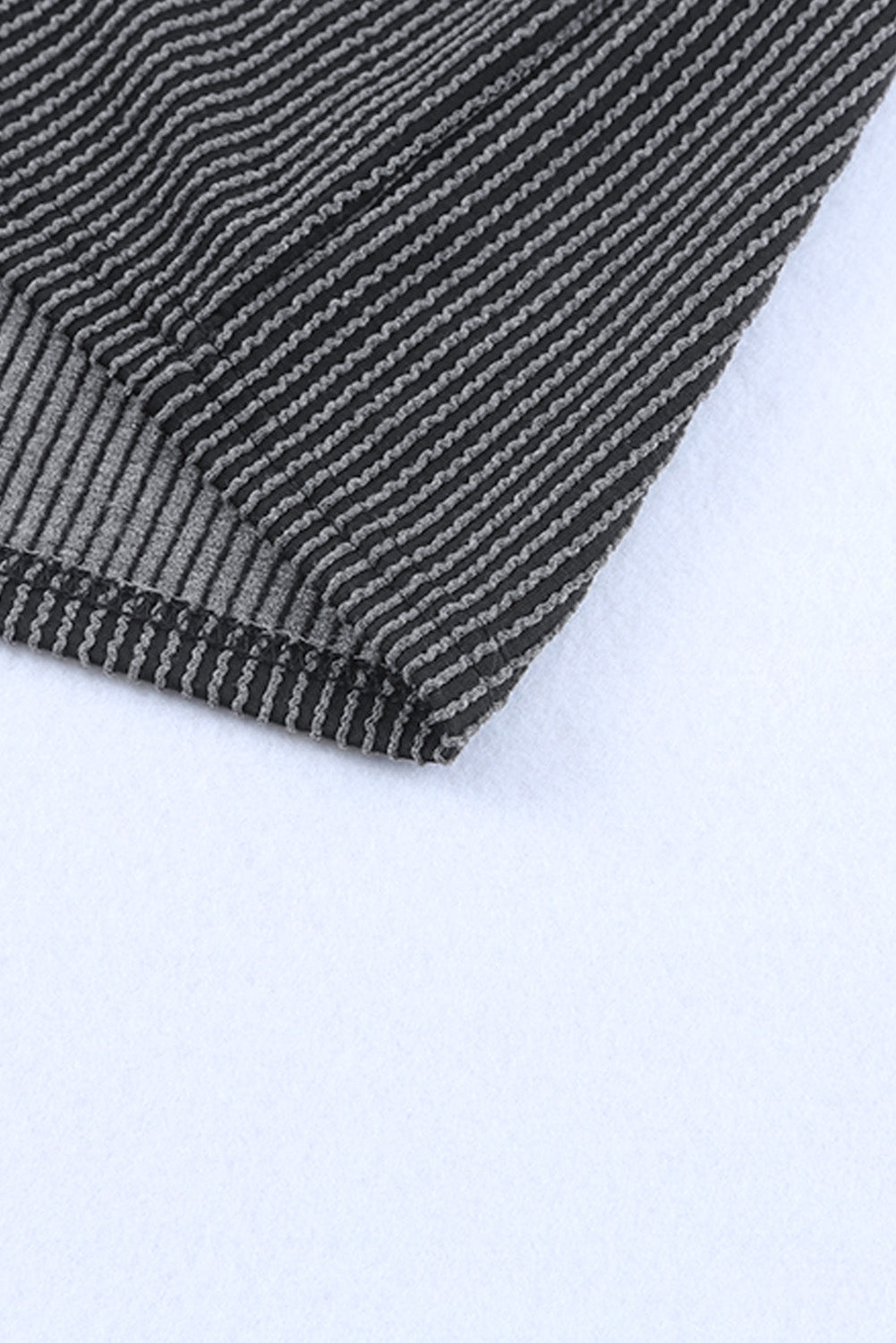 Blue Zone Planet | Gray Striped Ribbed Knit T-shirt Shift Dress Blue Zone Planet