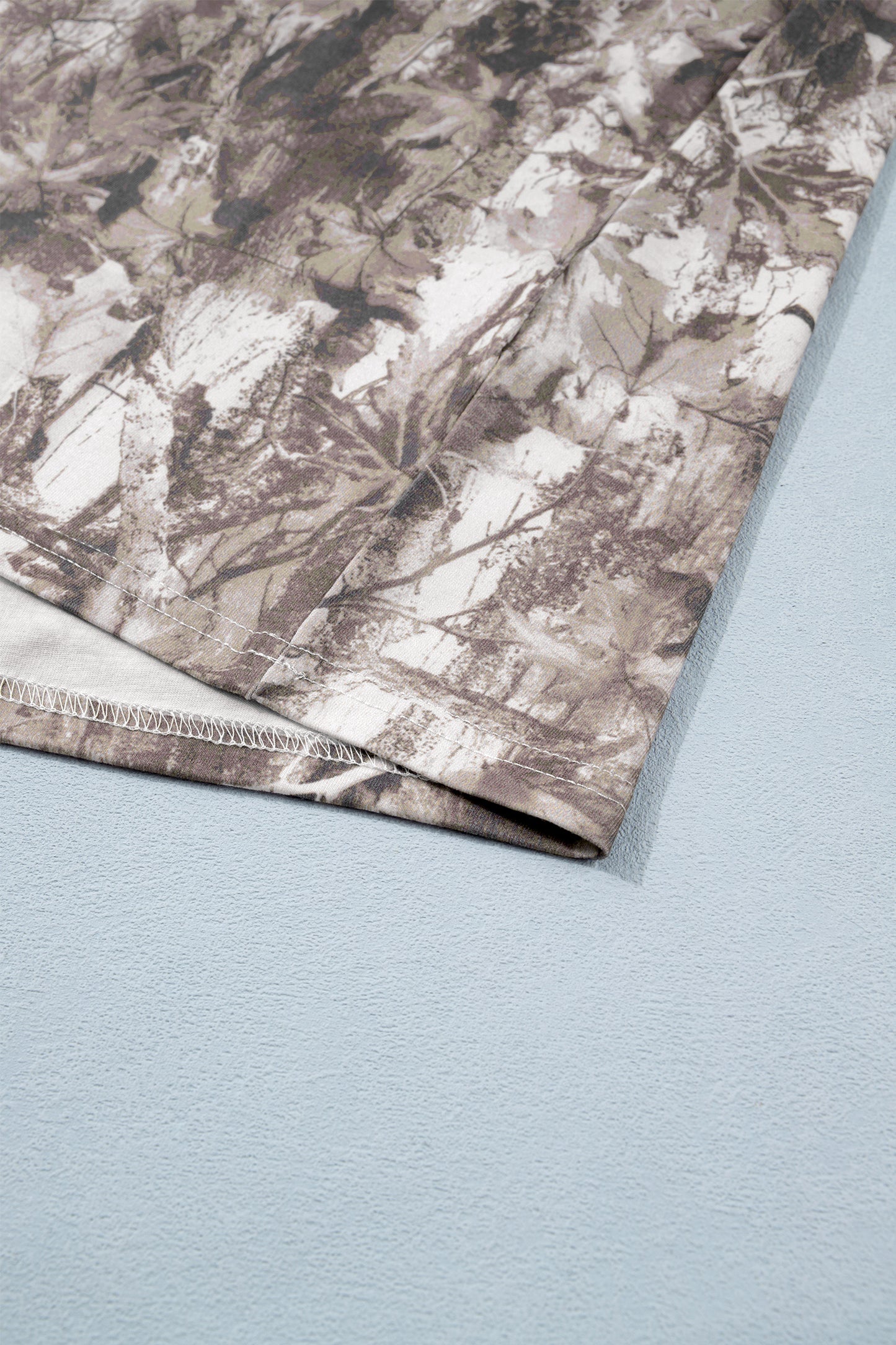 Khaki Plus Size Woodland Camouflage Print T Shirt