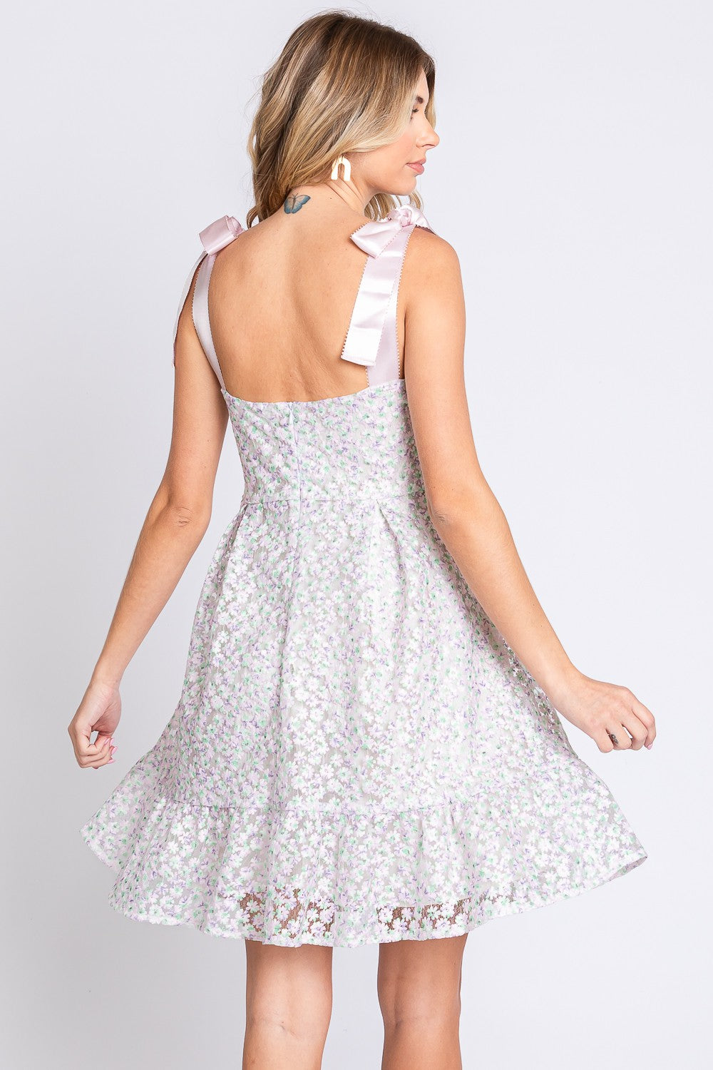Blue Zone Planet | GeeGee Mesh Floral Embroidered Sleeveless Dress BLUE ZONE PLANET