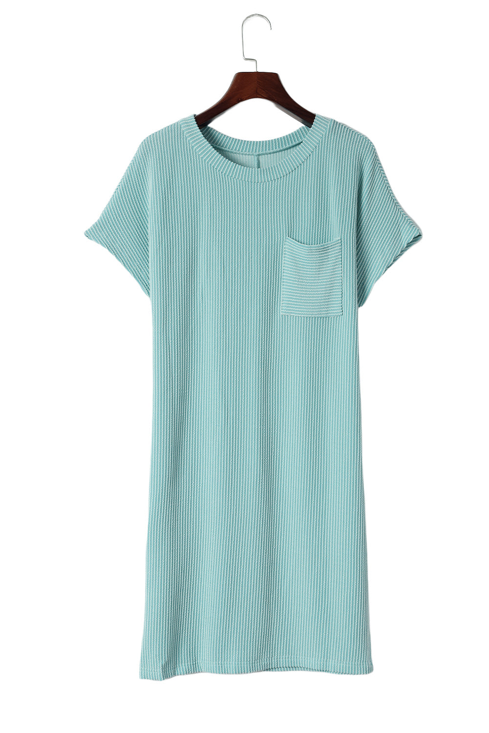 Blue Zone Planet | Striped Ribbed Knit T-shirt Shift Dress Blue Zone Planet