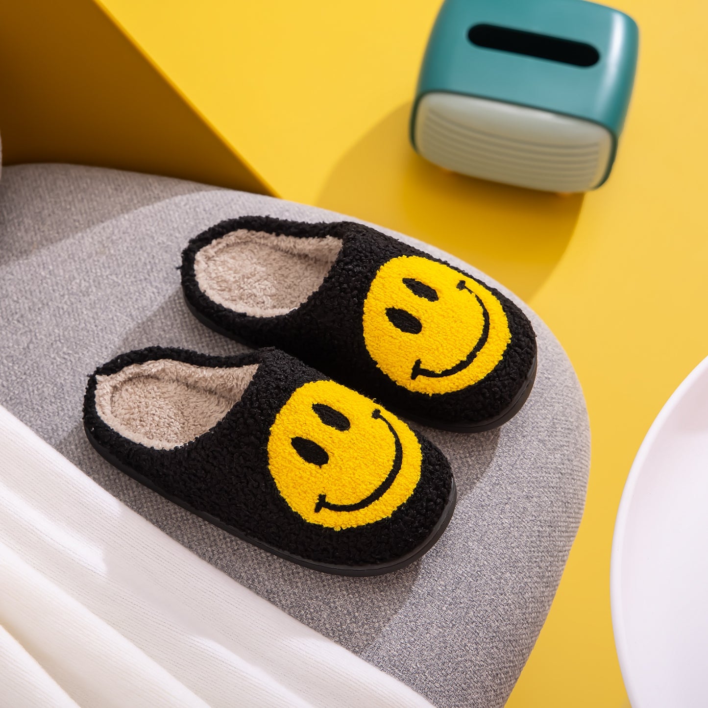 Blue Zone Planet | Melody Smiley Face Slippers BLUE ZONE PLANET
