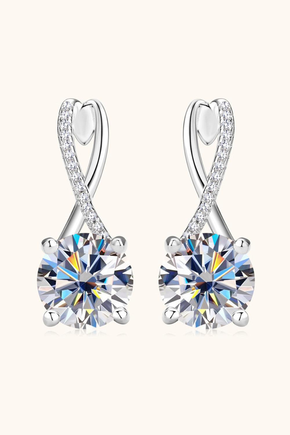 4 Carat Moissanite 925 Sterling Silver Earrings BLUE ZONE PLANET