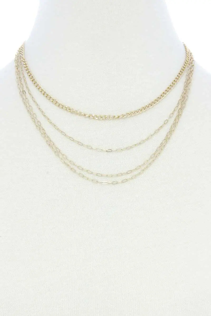 4 Layer Metal Necklace Blue Zone Planet