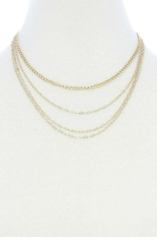 4 Layer Metal Necklace Blue Zone Planet