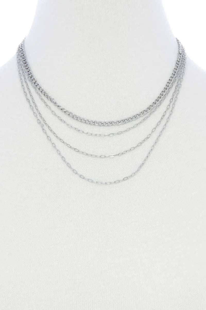 4 Layer Metal Necklace Blue Zone Planet