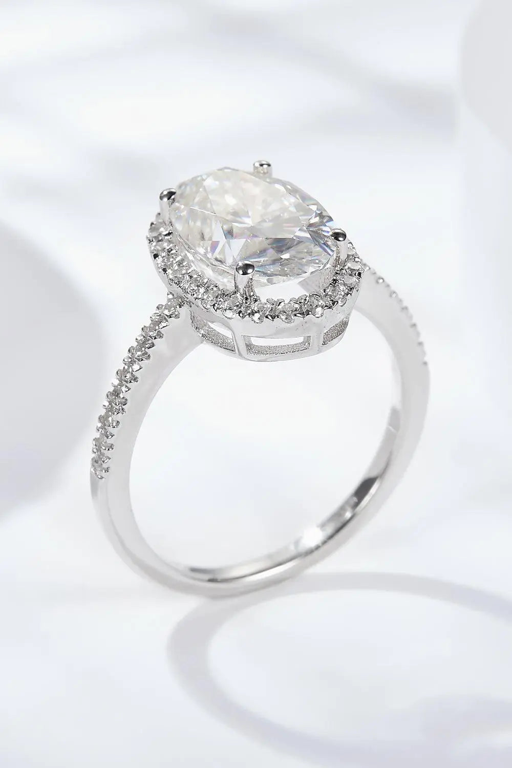 4.5 Carat Moissanite Halo Ring BLUE ZONE PLANET