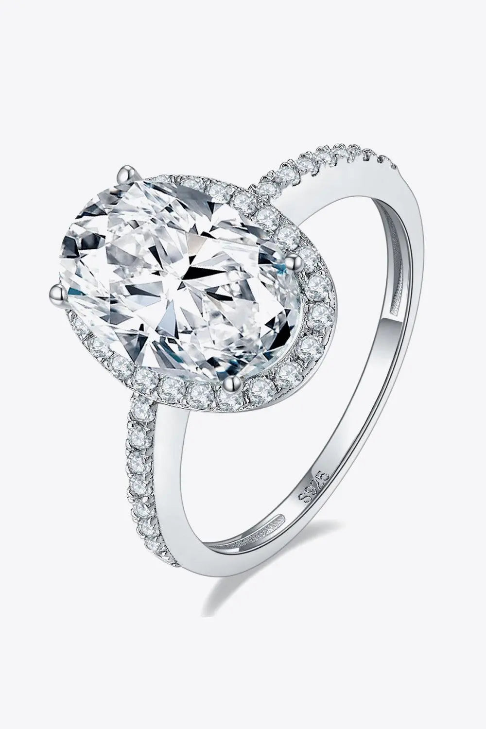 4.5 Carat Moissanite Halo Ring BLUE ZONE PLANET