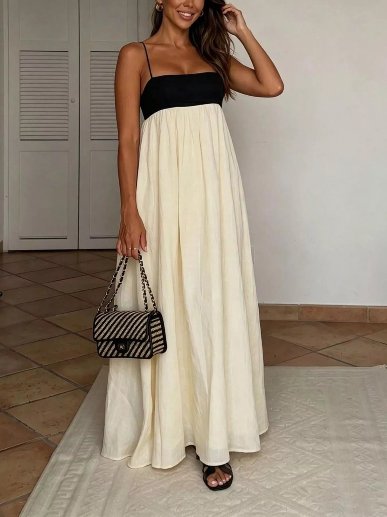 two tone dress maxi Two Tone Cutout Maxi Dress Ashley Stewart