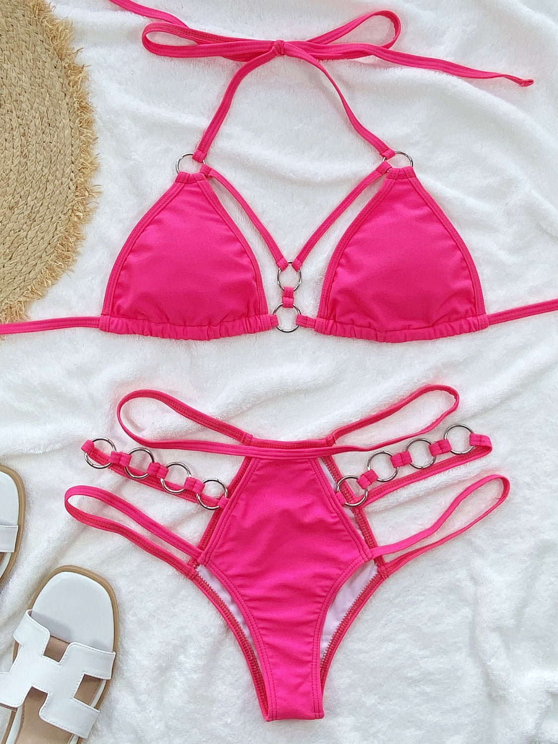 Blue Zone Planet | Cutout Halter Neck Two-Piece Bikini Set BLUE ZONE PLANET
