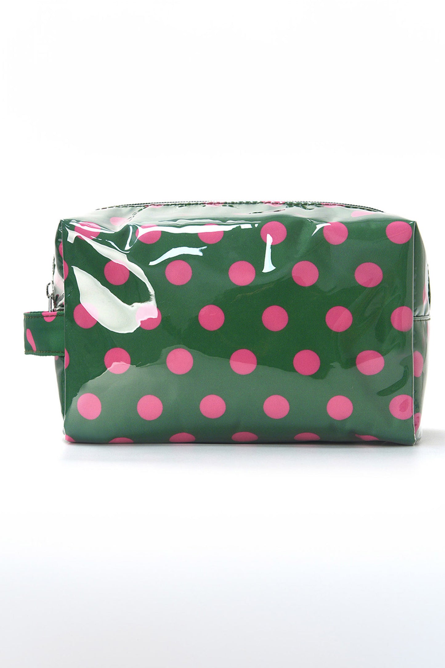 Orange Durable PVC Polka Dot Makeup Bag
