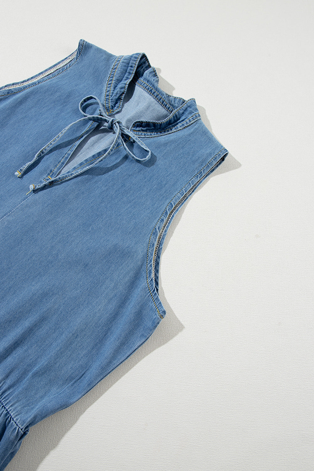 Real Teal Sleeveless Tiered Chambray Maxi Dress Blue Zone Planet