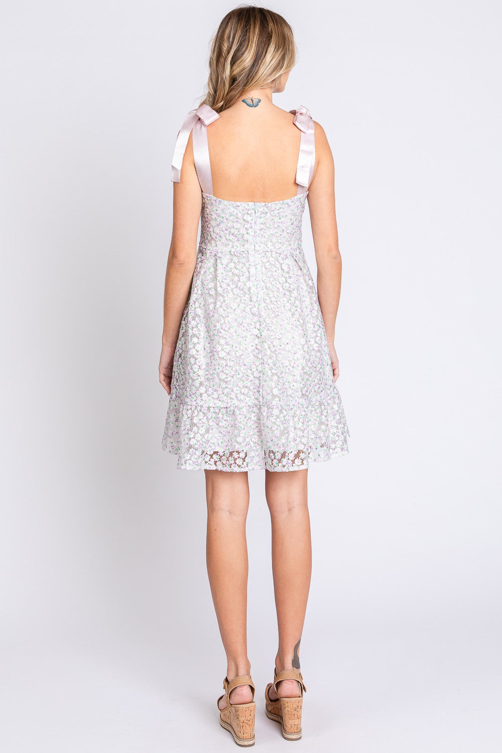 Blue Zone Planet | GeeGee Mesh Floral Embroidered Sleeveless Dress BLUE ZONE PLANET