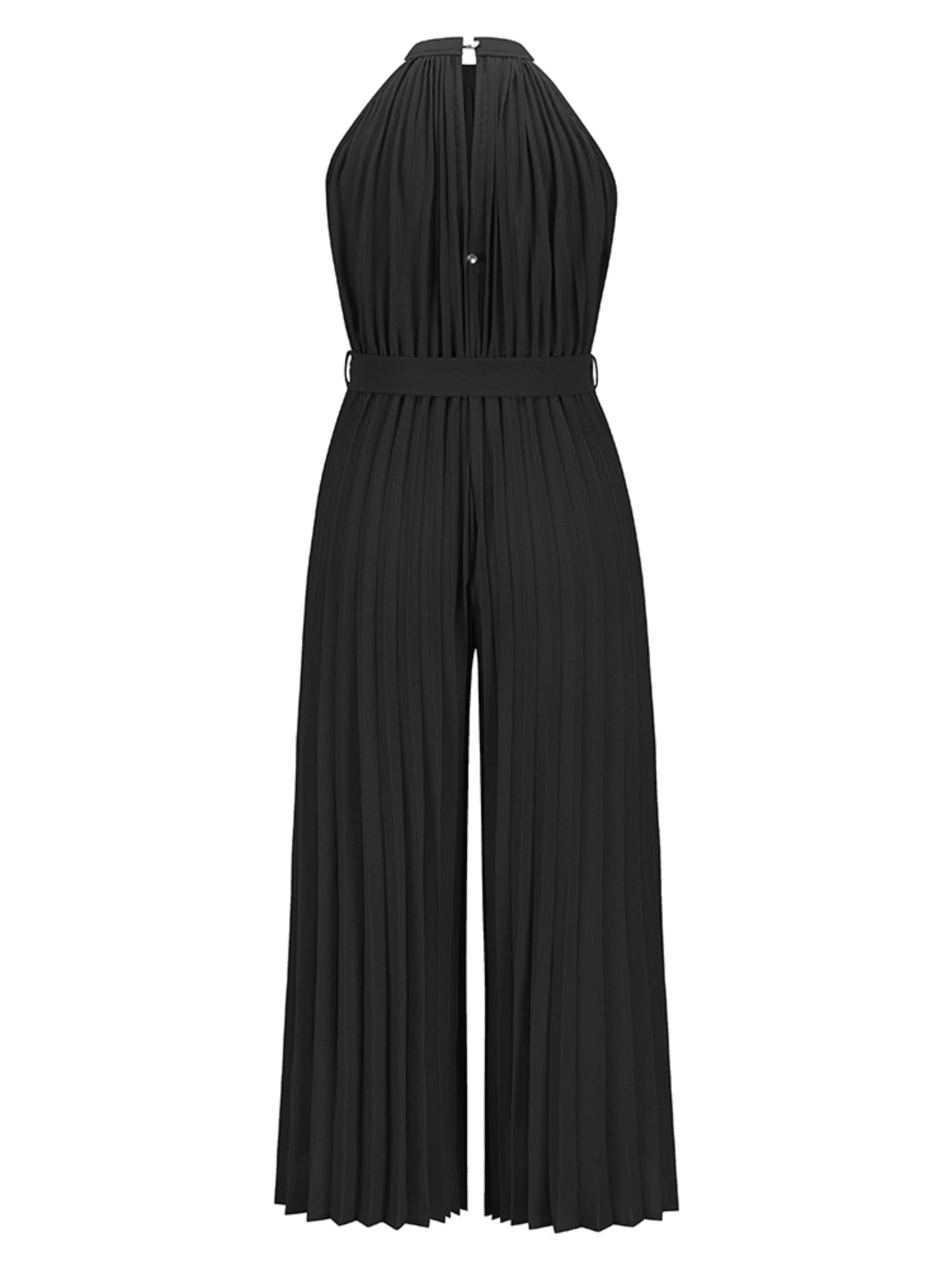 Blue Zone Planet | Cutout Tied Pleated Sleeveless Jumpsuit BLUE ZONE PLANET