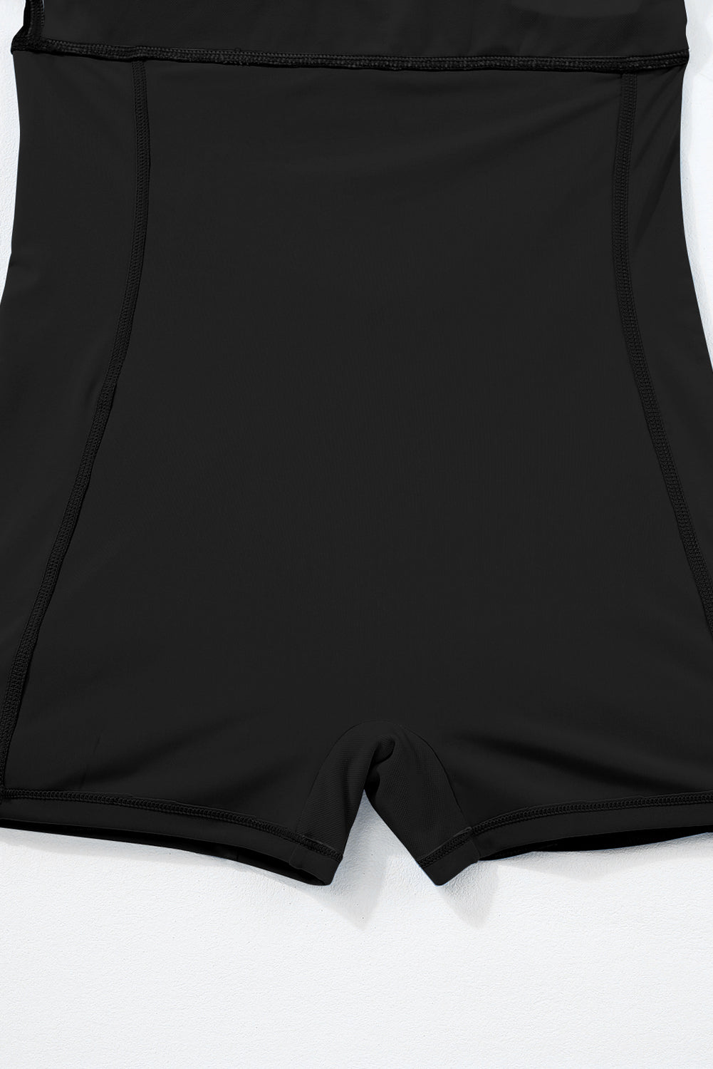 Blue Zone Planet | Black Sporty Ribbed Spaghetti Straps One Piece Swimdress Blue Zone Planet