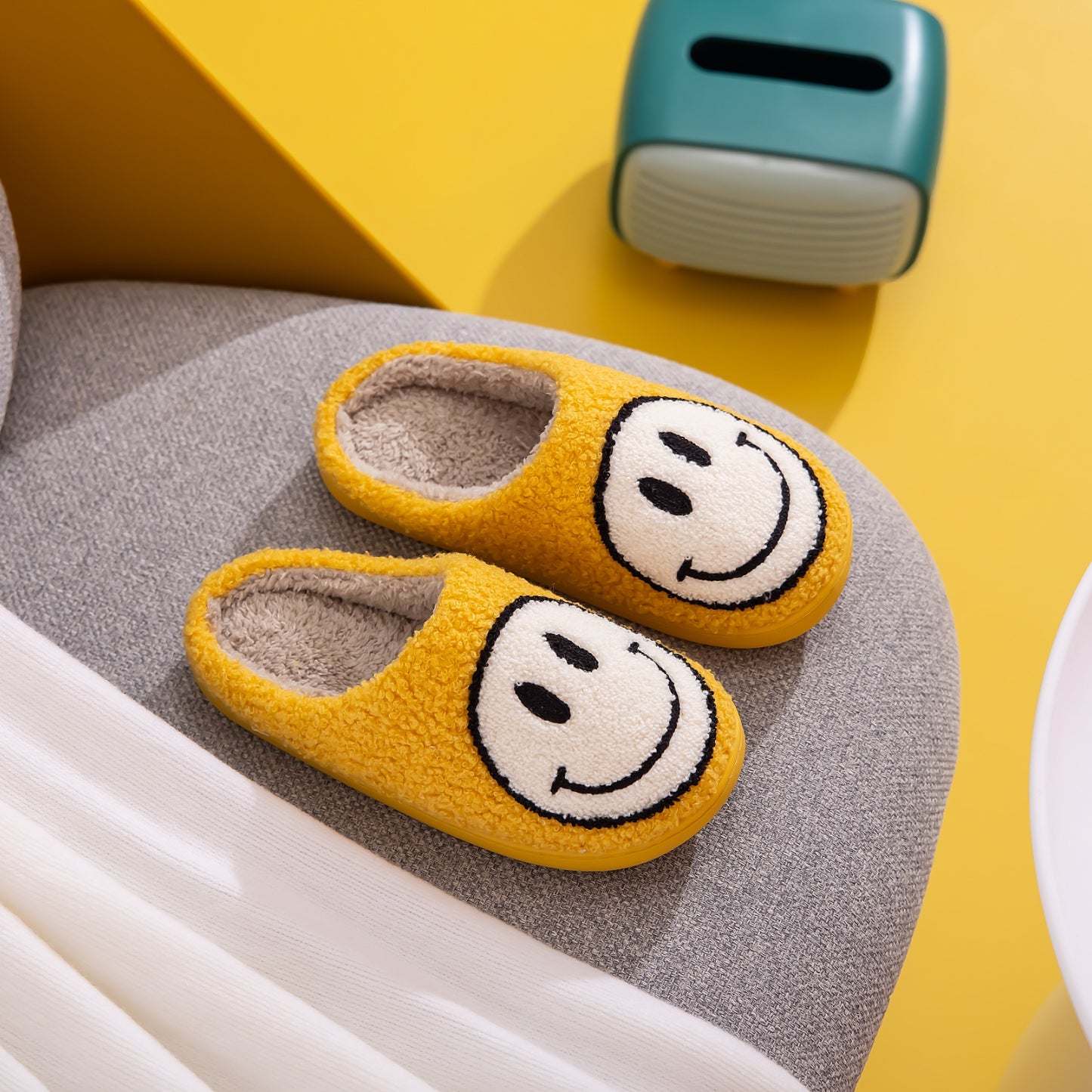 Blue Zone Planet | Melody Smiley Face Slippers BLUE ZONE PLANET