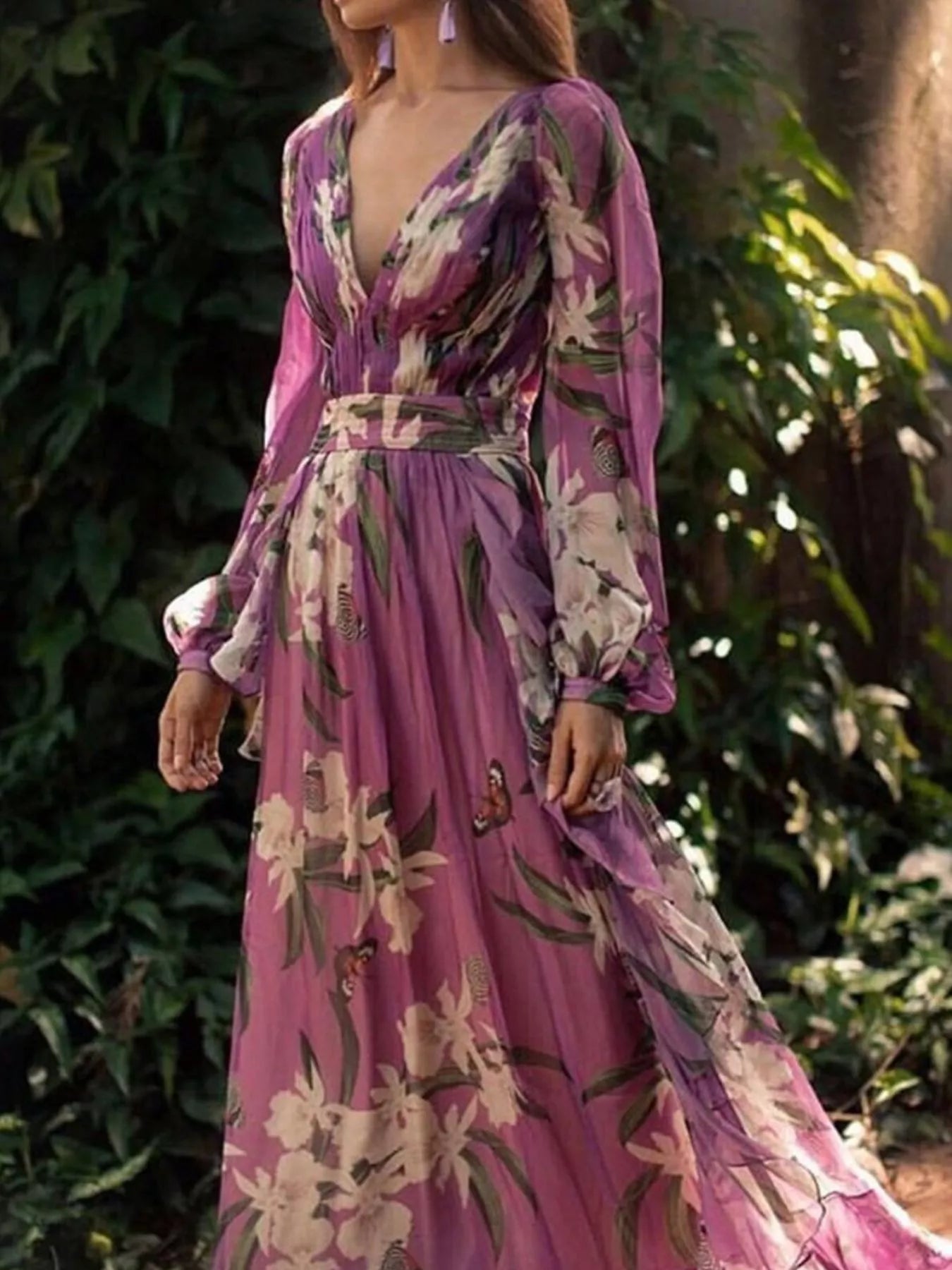 purple floral maxi dress plus size Yours London Women's Plus Size Purple Floral Linen Look Print Dress Size 14