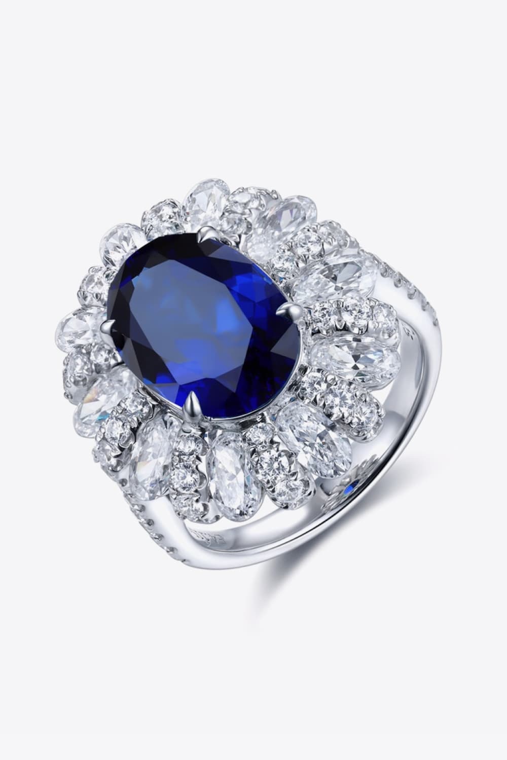 5 Carat Lab-Grown Sapphire Flower Shape Ring BLUE ZONE PLANET