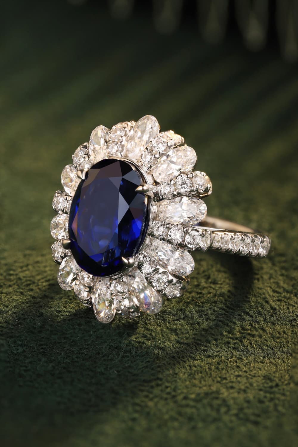 5 Carat Lab-Grown Sapphire Flower Shape Ring BLUE ZONE PLANET