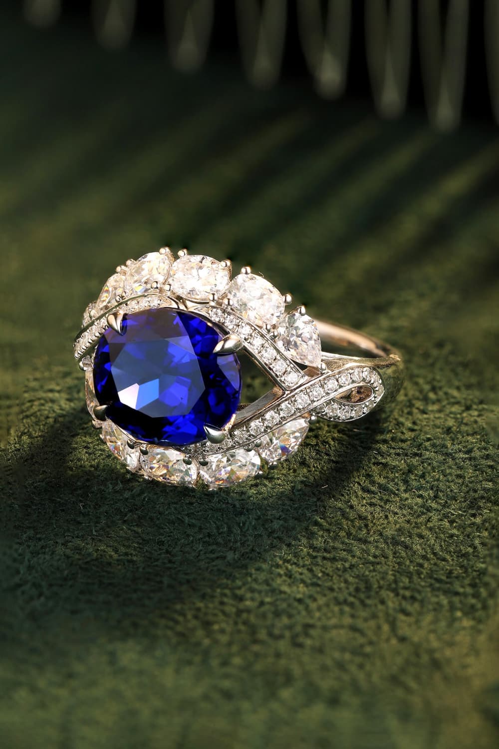 5 Carat Lab-Grown Sapphire Platinum-Plated Ring BLUE ZONE PLANET