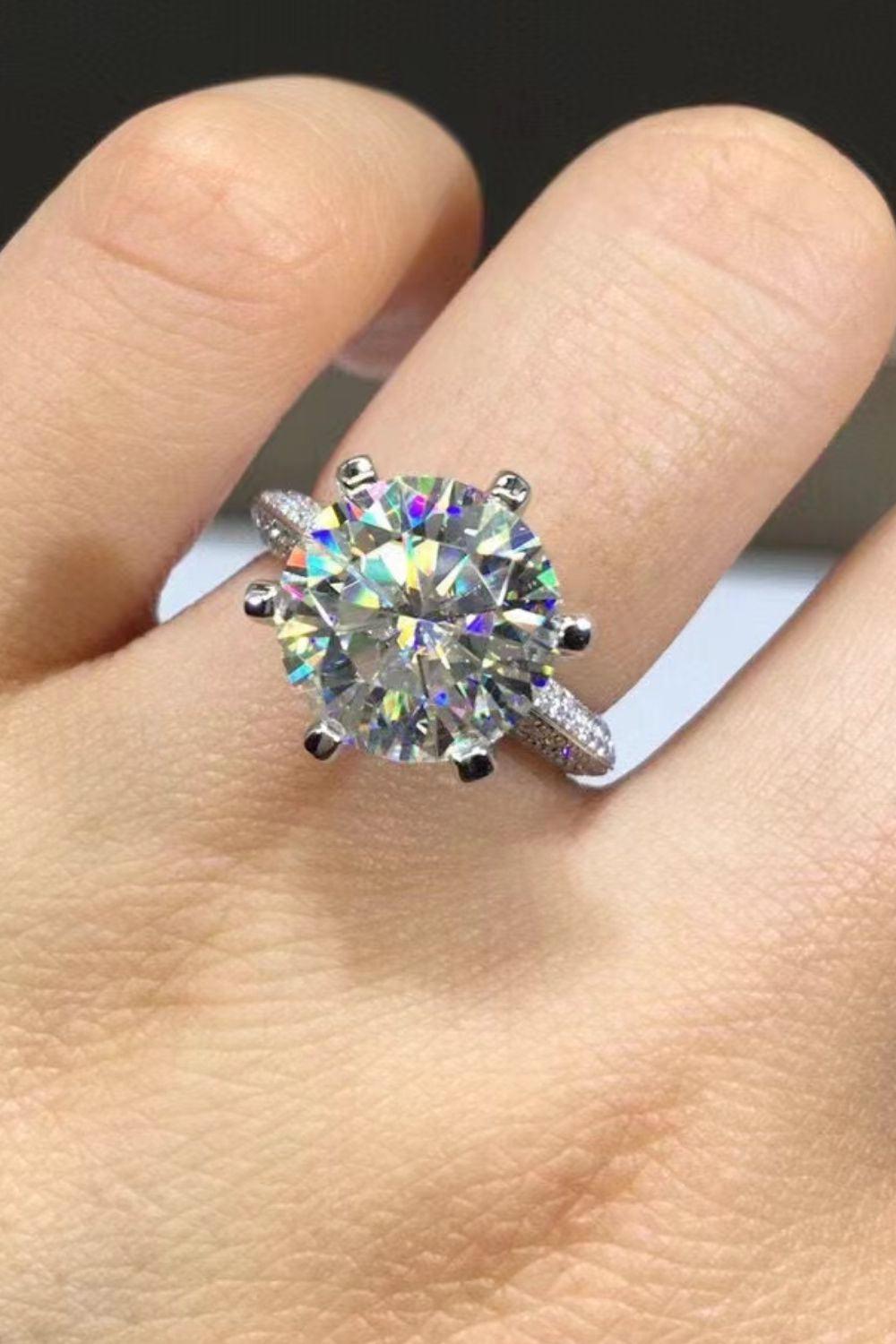 5 Carat Moissanite 6-Prong Geometric Design Ring BLUE ZONE PLANET
