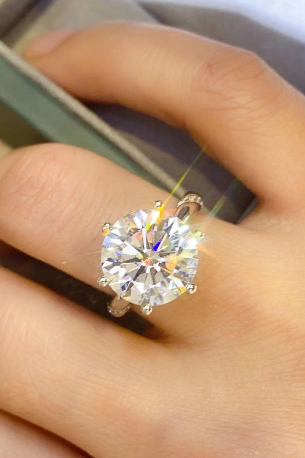 5 Carat Moissanite 6-Prong Ring BLUE ZONE PLANET