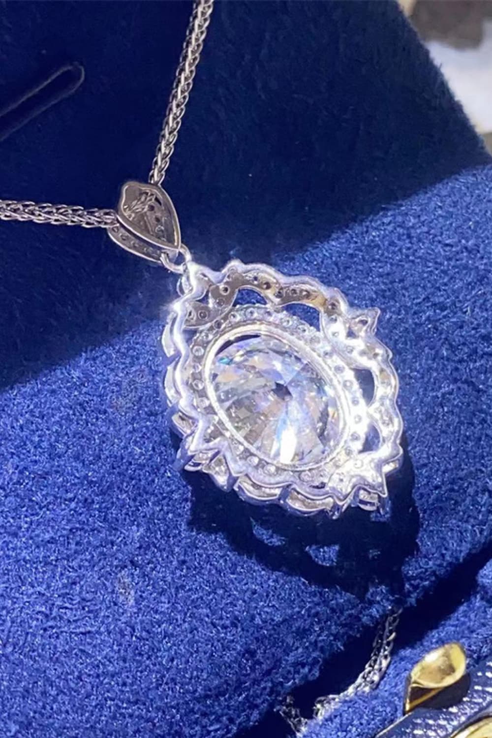 5 Carat Moissanite 925 Sterling Silver Necklace BLUE ZONE PLANET