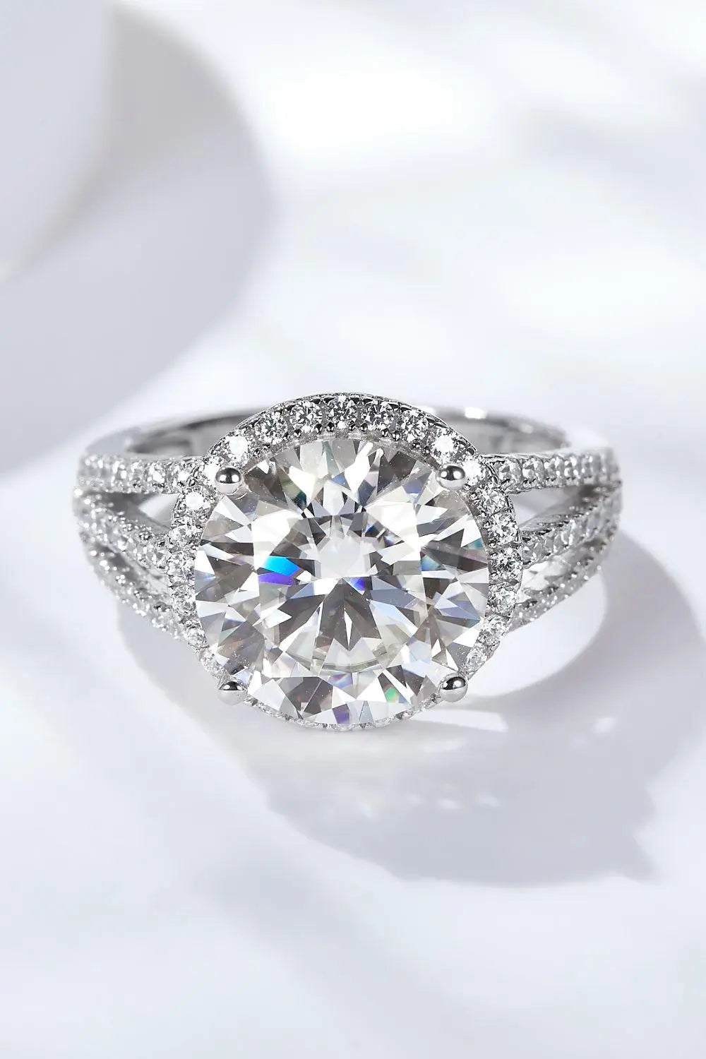 5 Carat Moissanite Split Shank Ring BLUE ZONE PLANET
