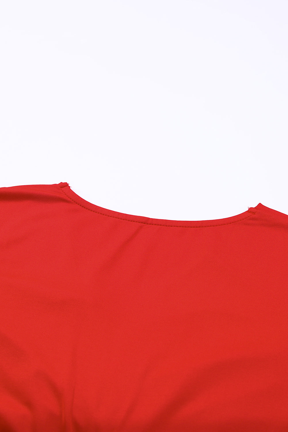 Blue Zone Planet | Fiery Red Long Sleeves Wrap V Neck Ruched Sheath Bodycon Dress Blue Zone Planet