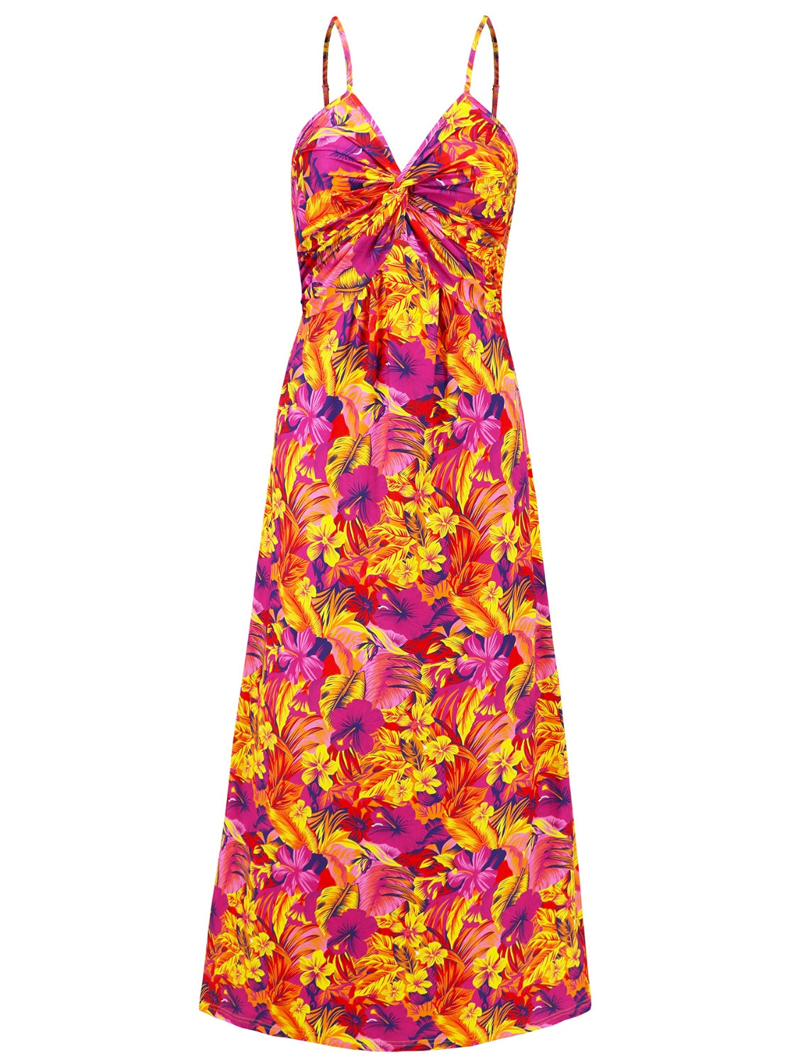 Blue Zone Planet | Twisted Printed V-Neck Cami Dress BLUE ZONE PLANET