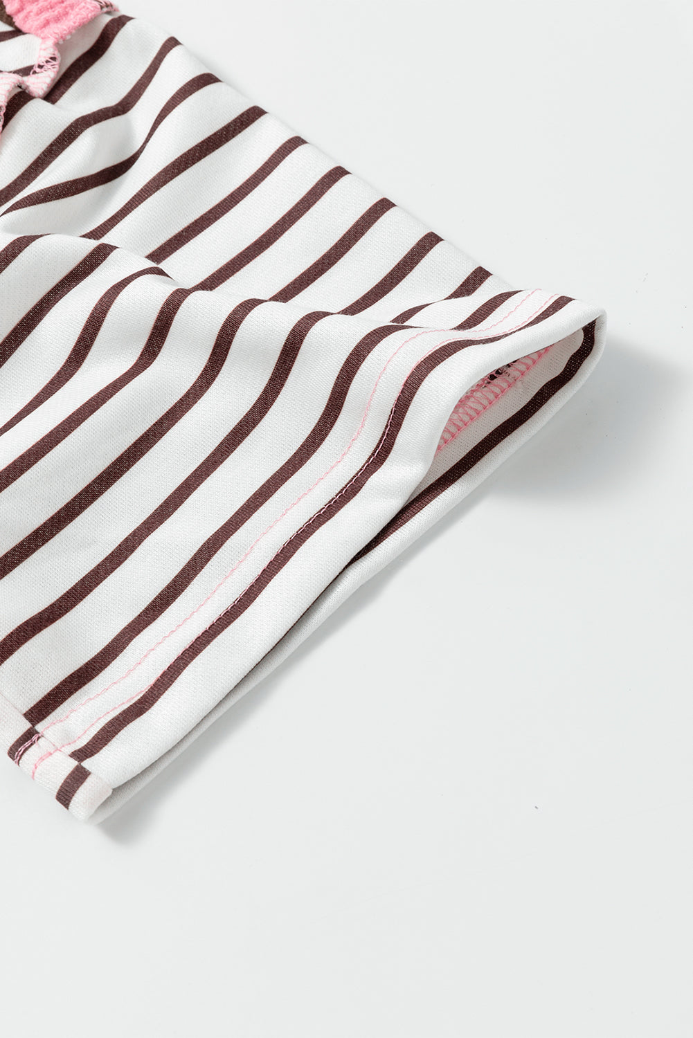 Brown Stripe Striped Textured Patchwork Buttoned T Shirt Dress Blue Zone Planet