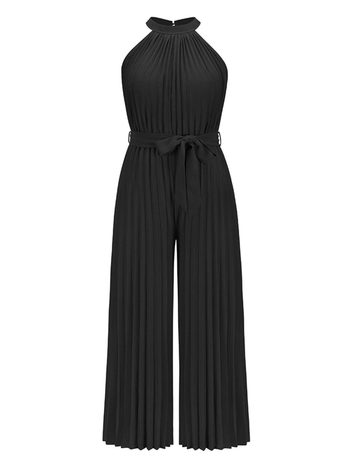 Blue Zone Planet | Cutout Tied Pleated Sleeveless Jumpsuit BLUE ZONE PLANET