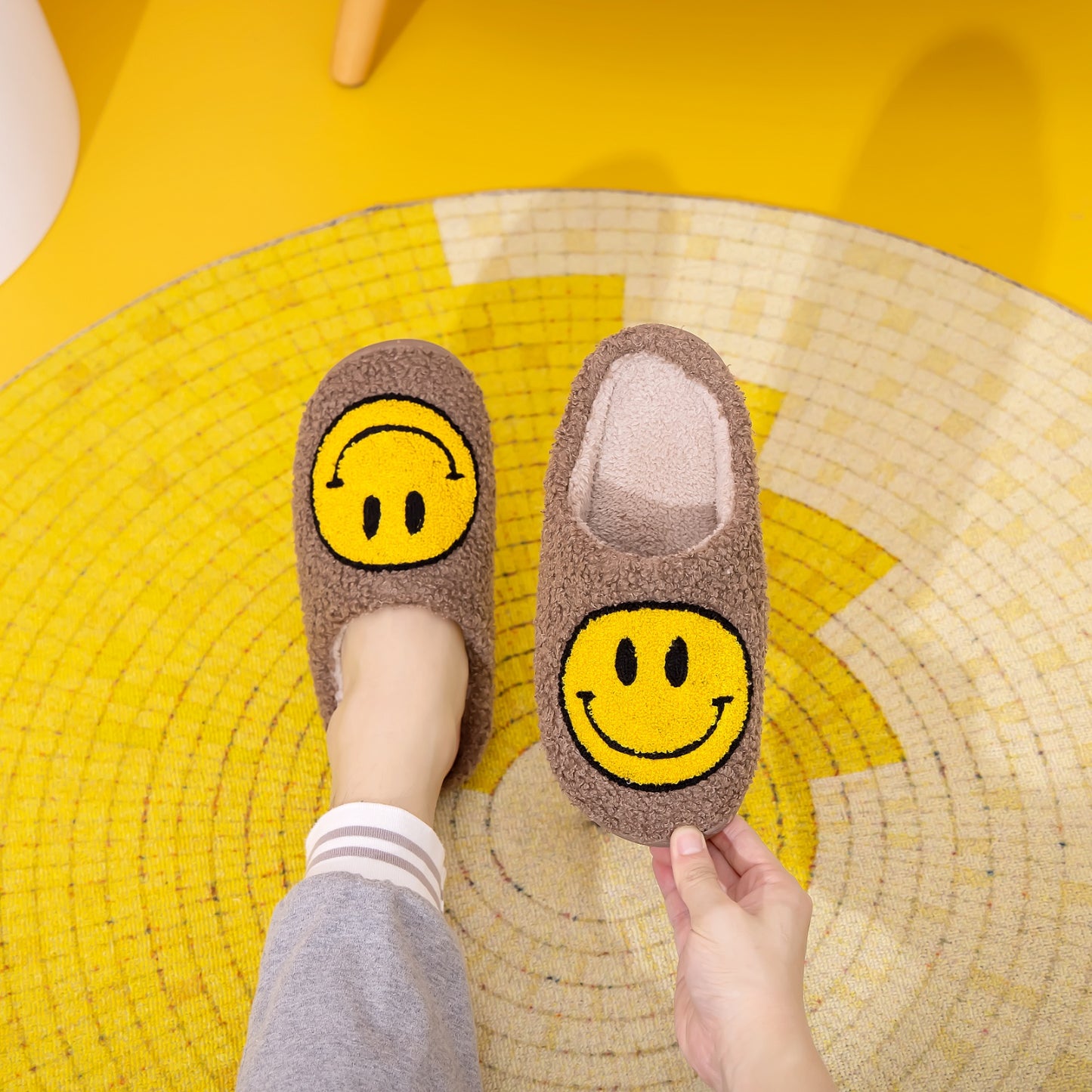 Blue Zone Planet | Melody Smiley Face Slippers BLUE ZONE PLANET
