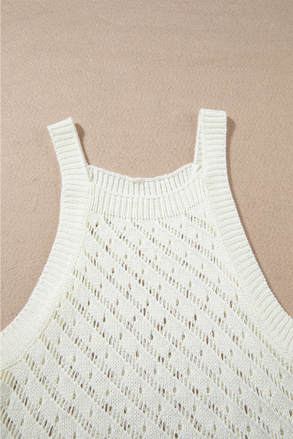 Blue Zone Planet | White Hollowed Crochet Cropped 2 Piece Beach Dress Blue Zone Planet