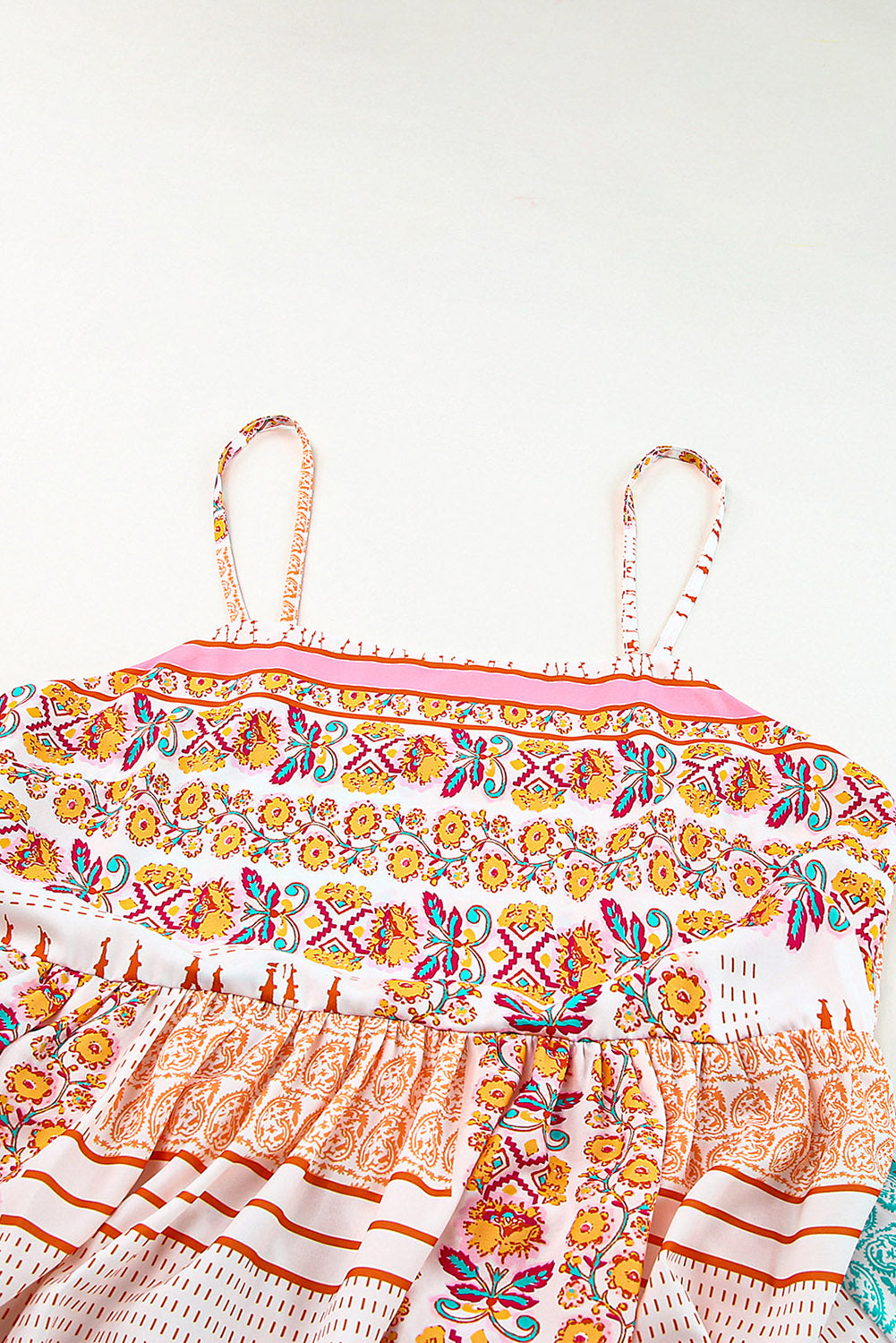 Anna's Multicolor Boho Patchwork Print Square Neck Sundress Blue Zone Planet