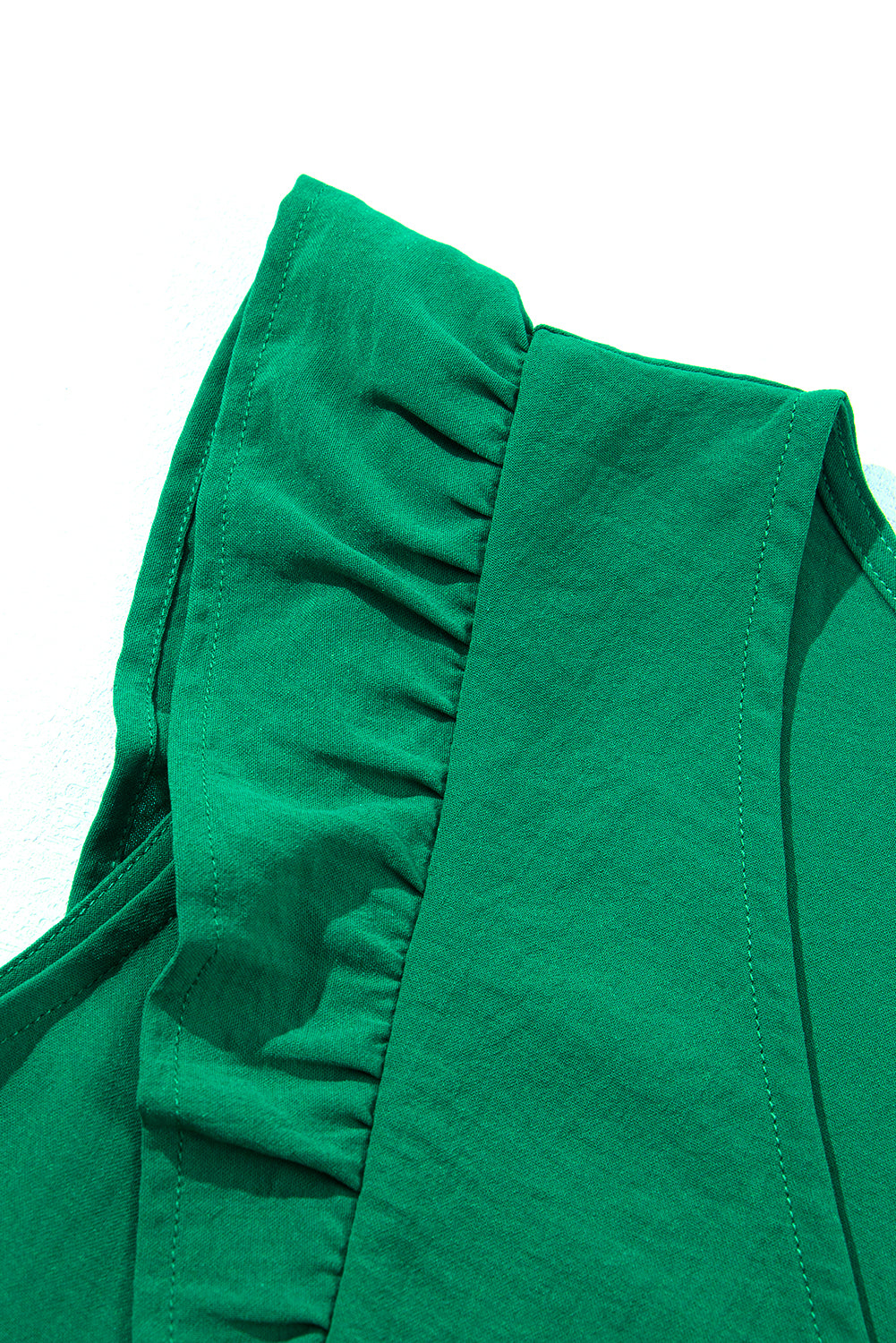 Bright Green Solid Color V Neck Ruffle Tiered Mini Dress Blue Zone Planet