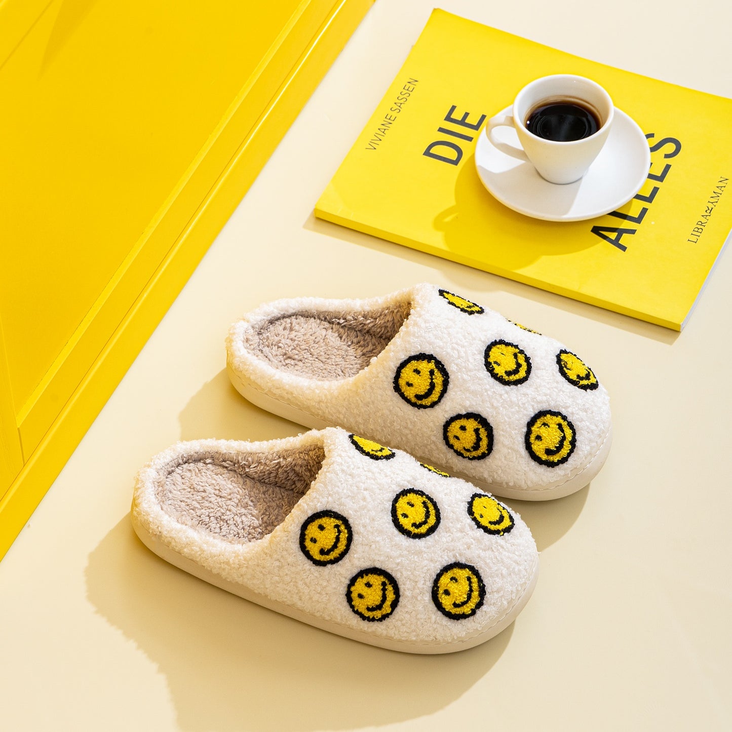 Blue Zone Planet | Melody Smiley Face Slippers BLUE ZONE PLANET