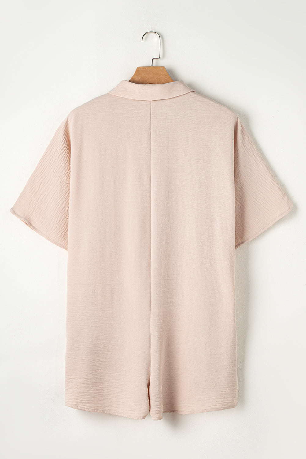 Bright Pink Half Button Collared Loose Romper Blue Zone Planet