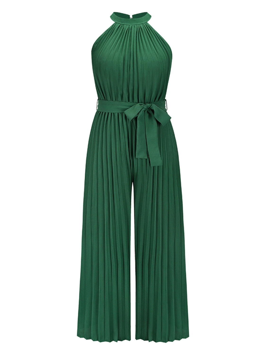Blue Zone Planet | Cutout Tied Pleated Sleeveless Jumpsuit BLUE ZONE PLANET