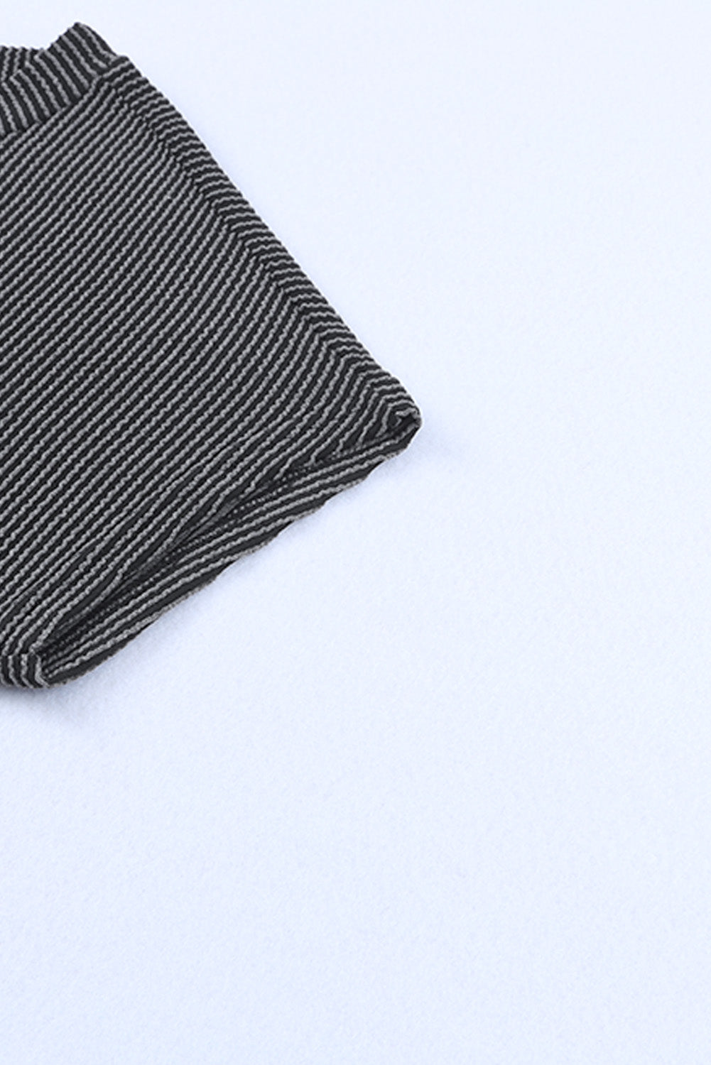 Blue Zone Planet | Gray Striped Ribbed Knit T-shirt Shift Dress Blue Zone Planet