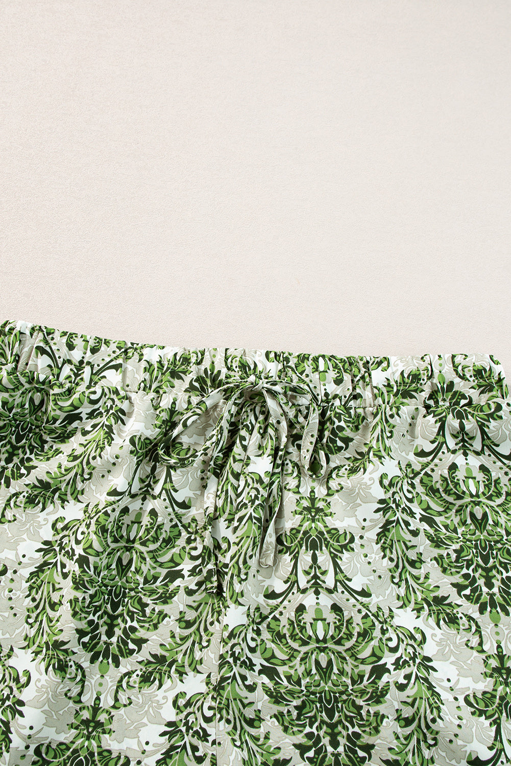 Blue Zone Planet | Green Vintage Floral Print Open Top and Shorts Outfit Blue Zone Planet