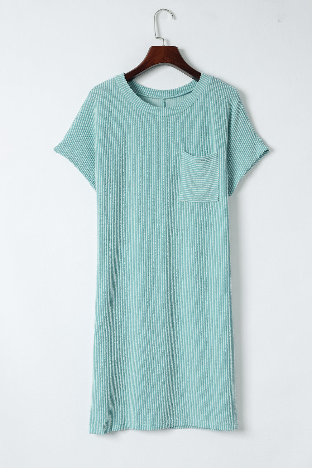 Blue Zone Planet | Striped Ribbed Knit T-shirt Shift Dress Blue Zone Planet