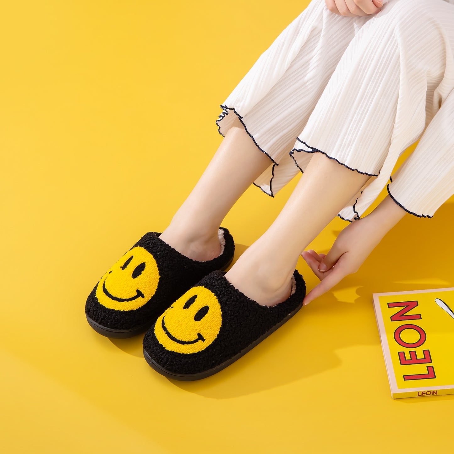 Blue Zone Planet | Melody Smiley Face Slippers BLUE ZONE PLANET