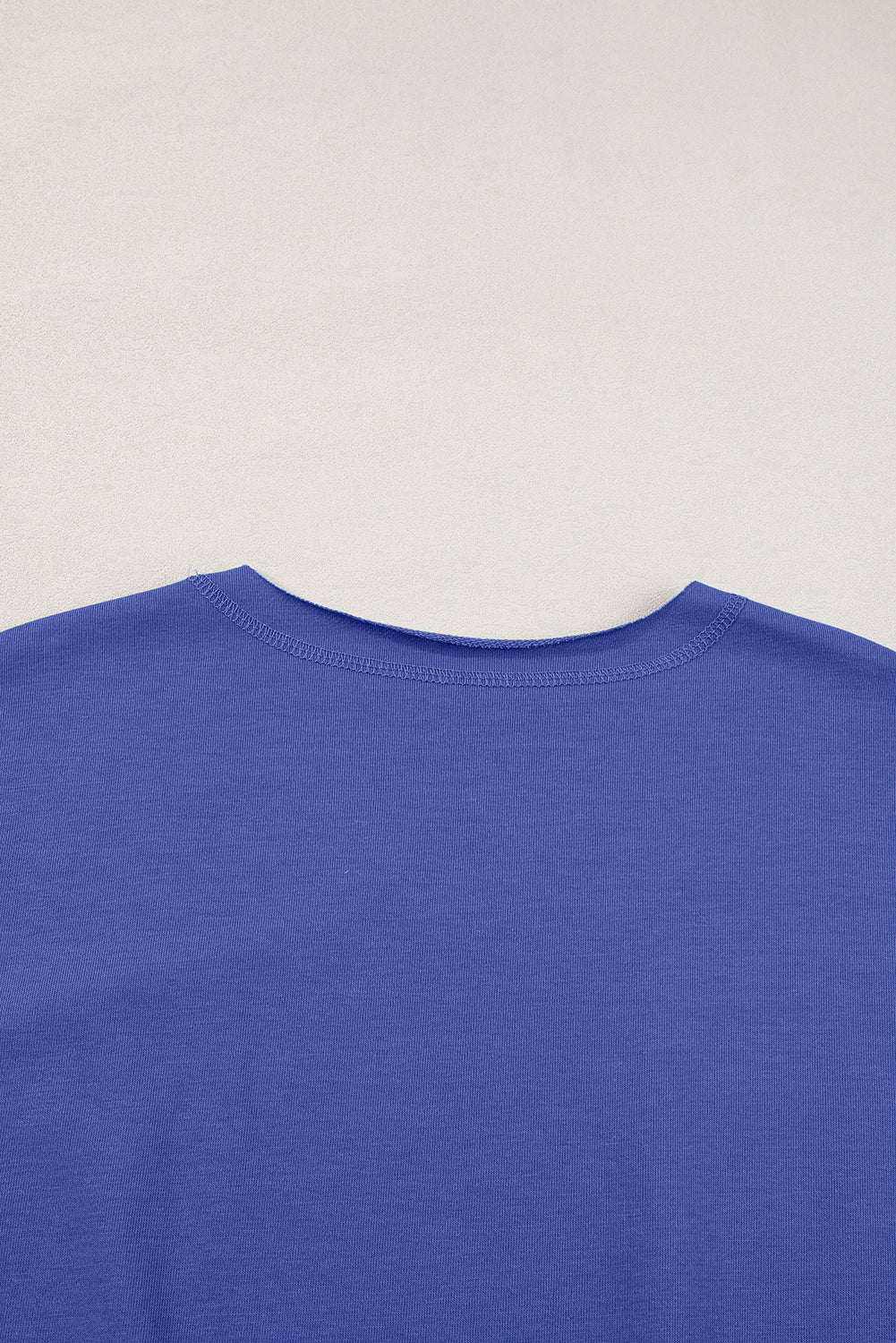Black USA Lettering Patch Notched Neck Loose Tee Blue Zone Planet