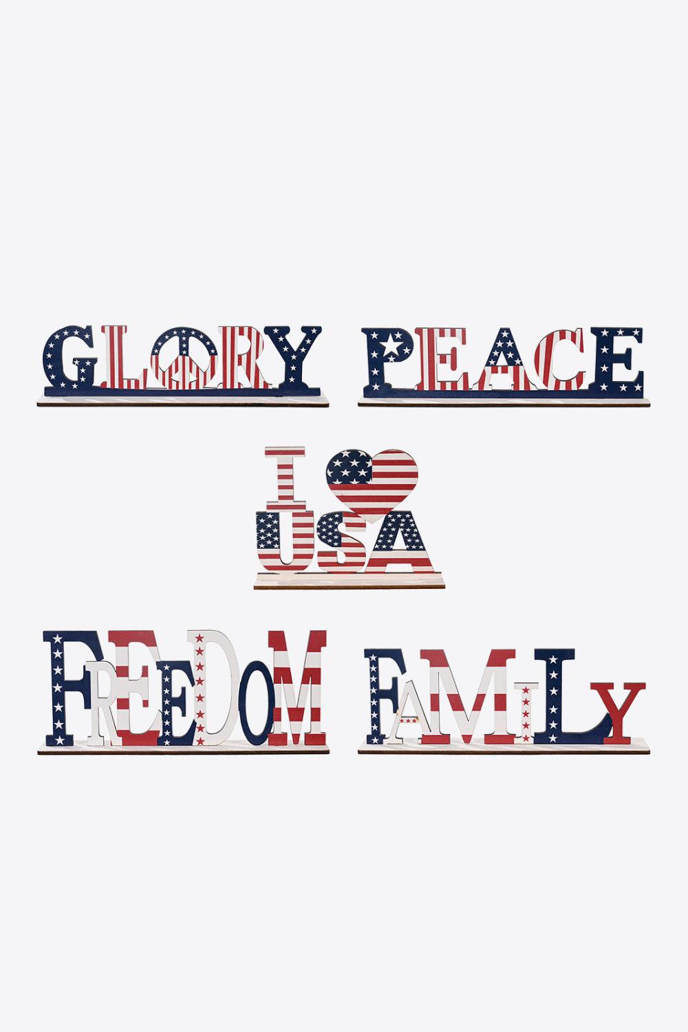 7-Piece Independence Day Letter Decor Ornaments BLUE ZONE PLANET