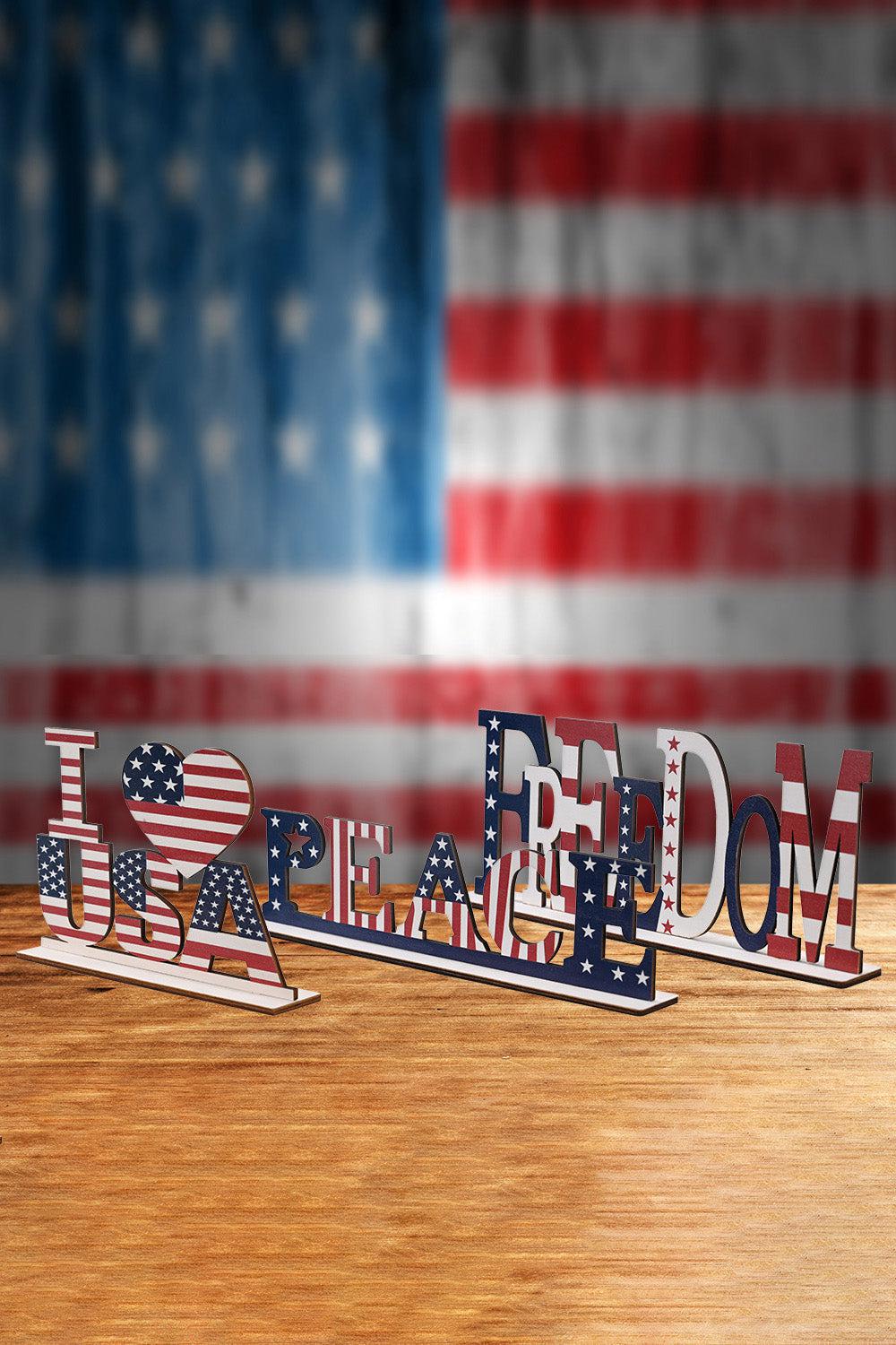 7-Piece Independence Day Letter Decor Ornaments BLUE ZONE PLANET