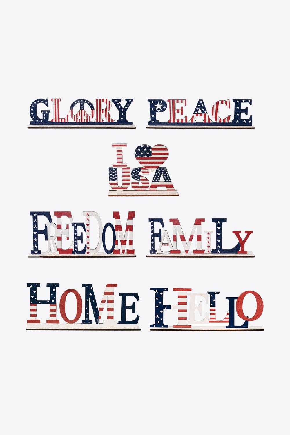 7-Piece Independence Day Letter Decor Ornaments BLUE ZONE PLANET