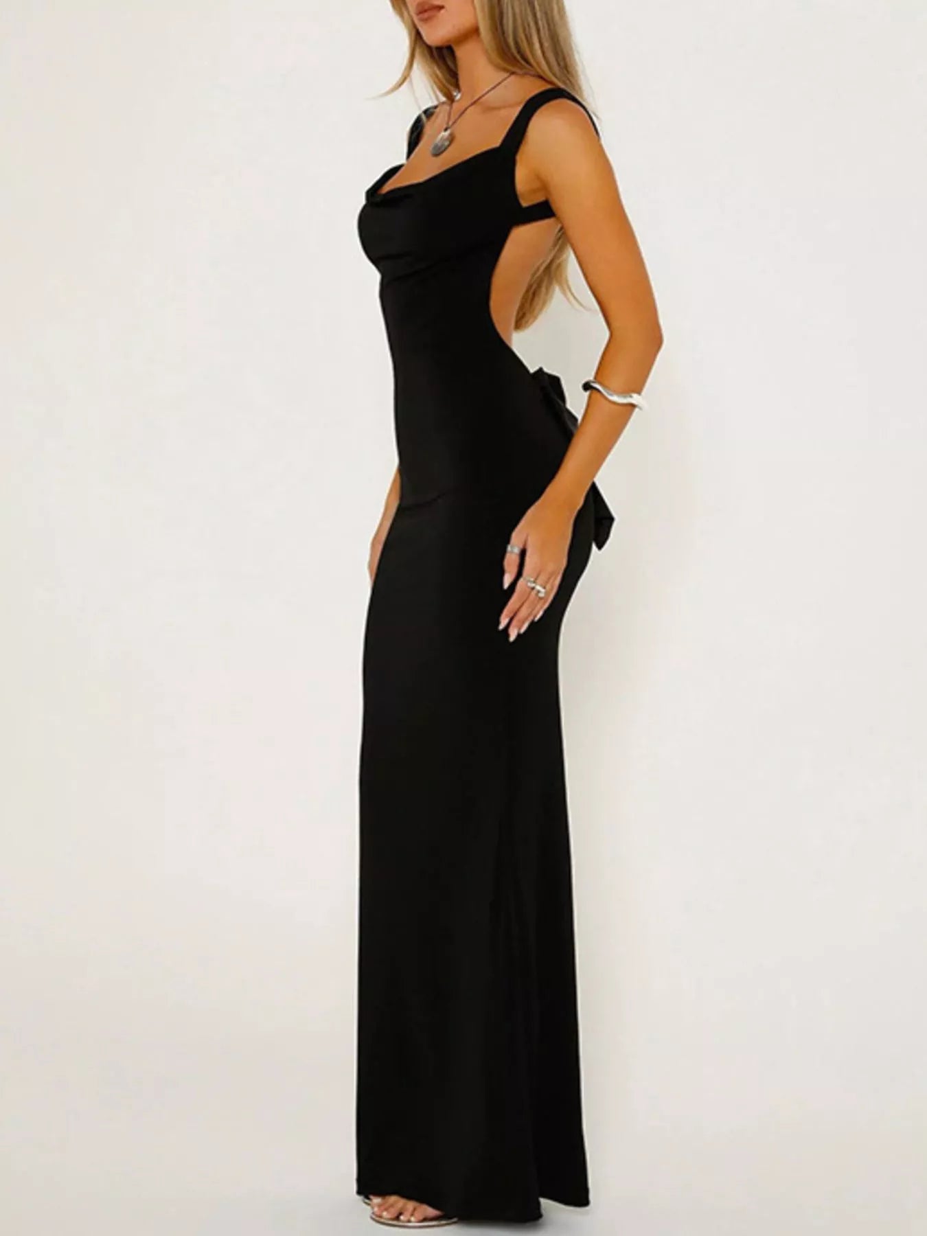 wide strap maxi dress Backless Wide Strap Maxi Dress – Blue Zone Planet