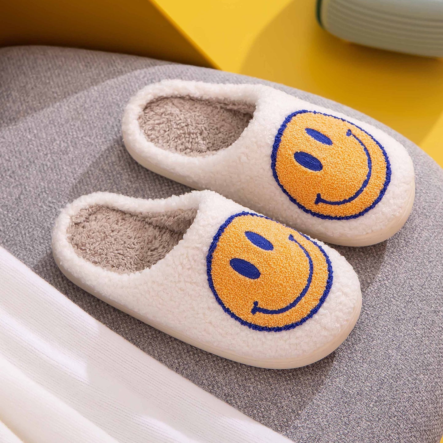 Blue Zone Planet | Melody Smiley Face Slippers BLUE ZONE PLANET